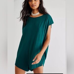 Free People Ice Cream Romper green t-shirt romper | Medium